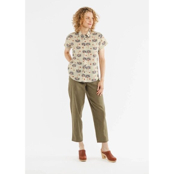 Bridge & Burn The bea Shirt Top Short Sleeve Buttondown Floral Printed M 283550 - Picture 2 of 13